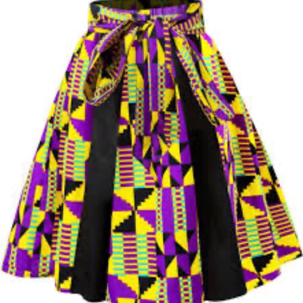 Shenbolen african print midi skirt